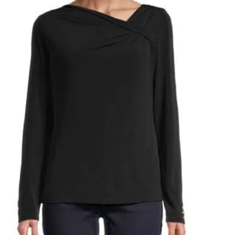 Liz Claiborne Asymmetrical Neck Long Sleeve Blouse size 4X